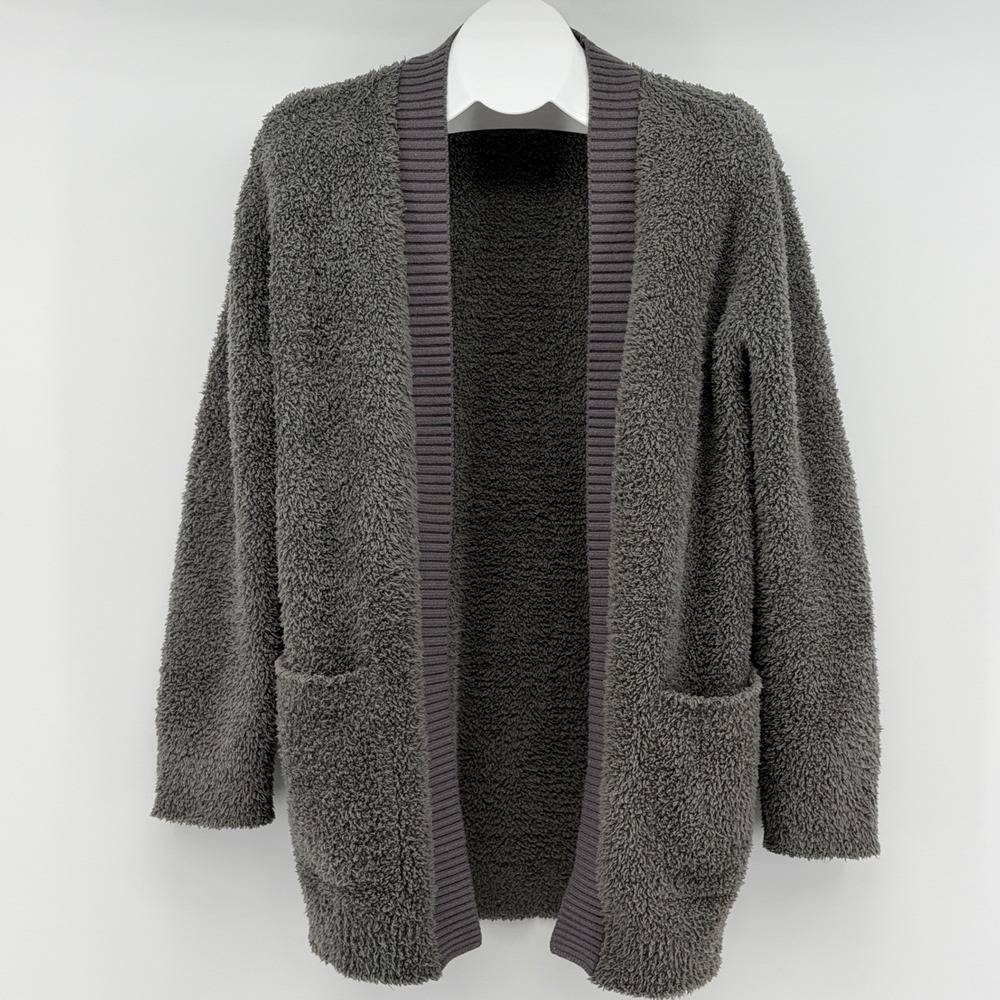 Barefoot Dreams CozyChic Cardigan Women XS Open Front Pocket Warm